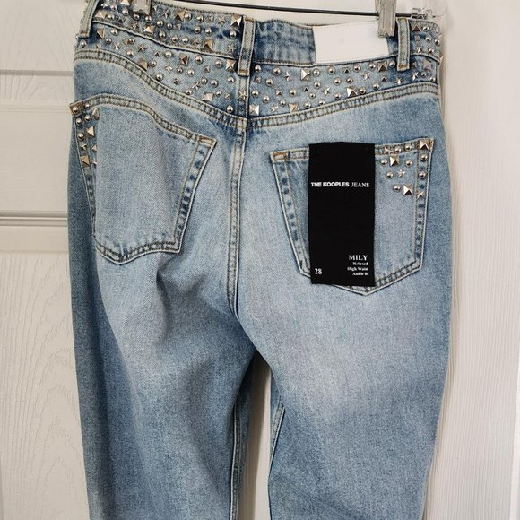 Kooples Mily High-waisted Jeans w/Studs nwt - Picture 2 of 8
